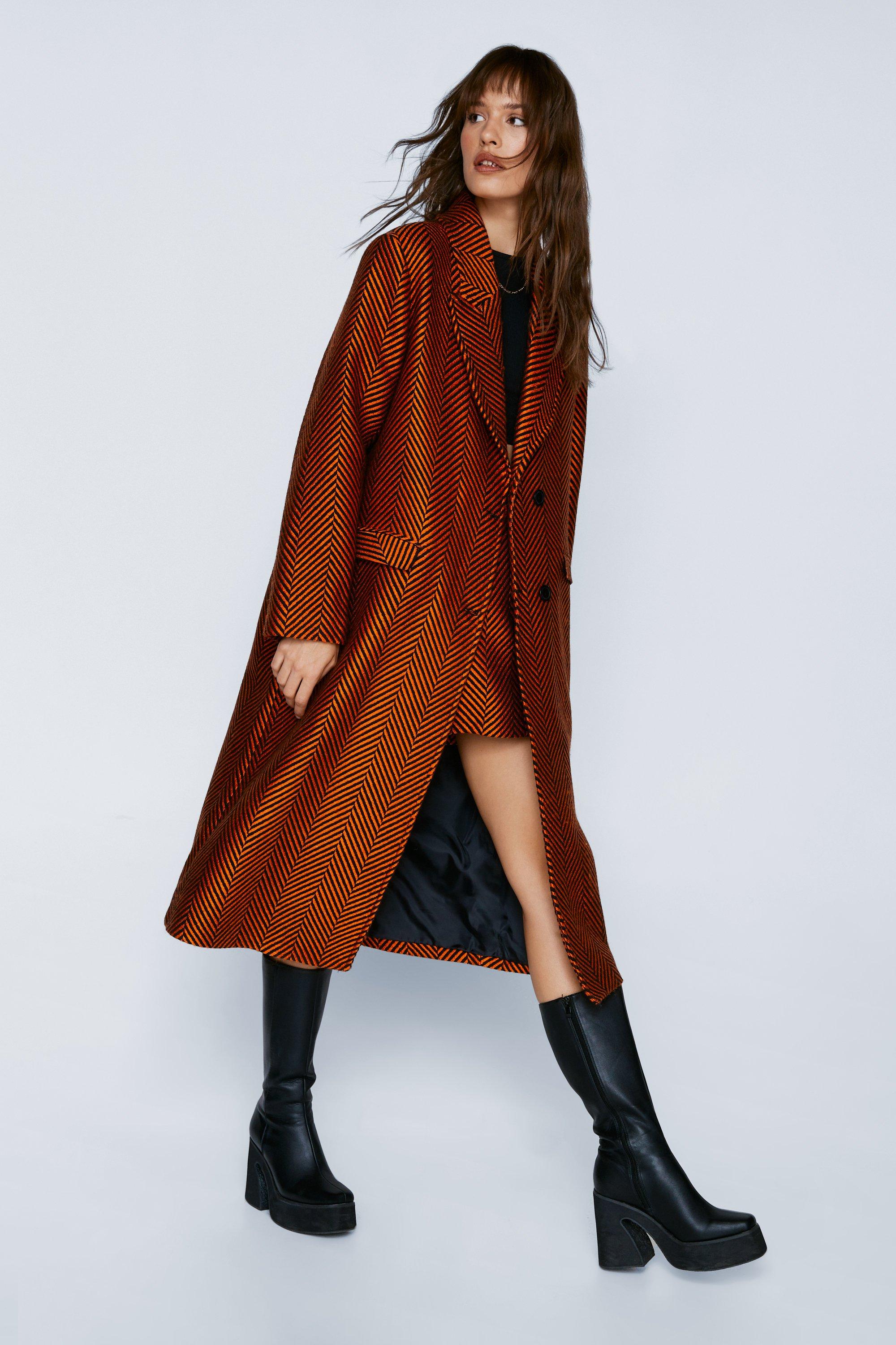 Burnt orange coat womens online